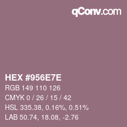 Color code: HEX #956E7E | qconv.com