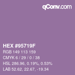 Color code: HEX #95719F | qconv.com
