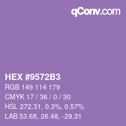Color code: HEX #9572B3 | qconv.com