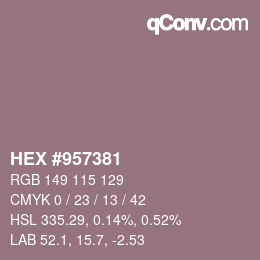 颜色代码: HEX #957381 | qconv.com