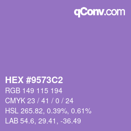 颜色代码: HEX #9573C2 | qconv.com