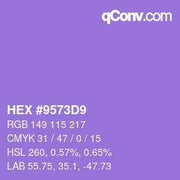Color code: HEX #9573D9 | qconv.com