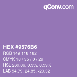 Color code: HEX #9576B6 | qconv.com