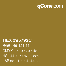 Color code: HEX #95792C | qconv.com