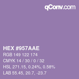 Código de color: HEX #957AAE | qconv.com
