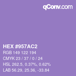 カラーコード: HEX #957AC2 | qconv.com