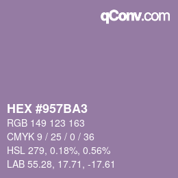 颜色代码: HEX #957BA3 | qconv.com