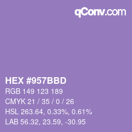 Color code: HEX #957BBD | qconv.com