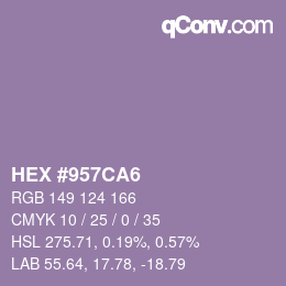 カラーコード: HEX #957CA6 | qconv.com