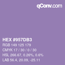 Color code: HEX #957DB3 | qconv.com