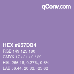 Color code: HEX #957DB4 | qconv.com