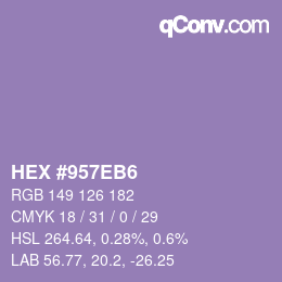 カラーコード: HEX #957EB6 | qconv.com