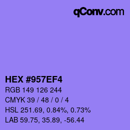 カラーコード: HEX #957EF4 | qconv.com
