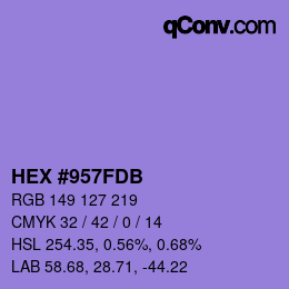 カラーコード: HEX #957FDB | qconv.com