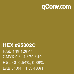 Color code: HEX #95802C | qconv.com