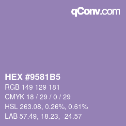 カラーコード: HEX #9581B5 | qconv.com