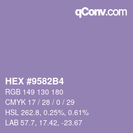 Color code: HEX #9582B4 | qconv.com