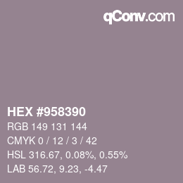 Farbcode: HEX #958390 | qconv.com