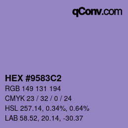 Color code: HEX #9583C2 | qconv.com