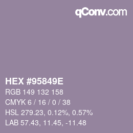 Color code: HEX #95849E | qconv.com