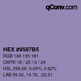 Código de color: HEX #9587B5 | qconv.com