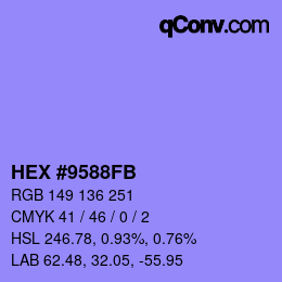 Color code: HEX #9588FB | qconv.com