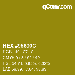 Color code: HEX #95890C | qconv.com