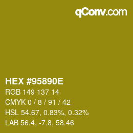 Color code: HEX #95890E | qconv.com