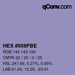 Código de color: HEX #958FBE | qconv.com