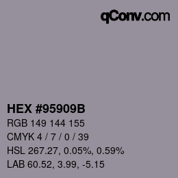 Color code: HEX #95909B | qconv.com