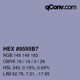 Farbcode: HEX #9595B7 | qconv.com