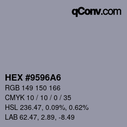 Color code: HEX #9596A6 | qconv.com