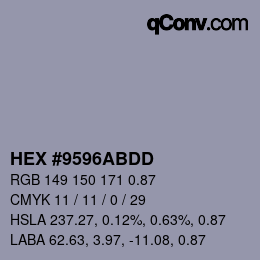 Farbcode: HEX #9596ABDD | qconv.com
