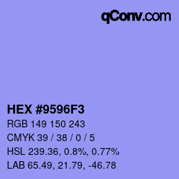Código de color: HEX #9596F3 | qconv.com