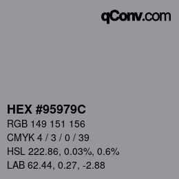 Color code: HEX #95979C | qconv.com