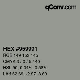 Color code: HEX #959991 | qconv.com