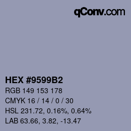 Farbcode: HEX #9599B2 | qconv.com