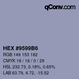 Código de color: HEX #9599B6 | qconv.com