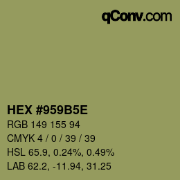 Código de color: HEX #959B5E | qconv.com