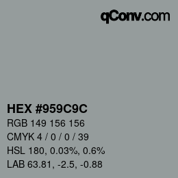 Color code: HEX #959C9C | qconv.com