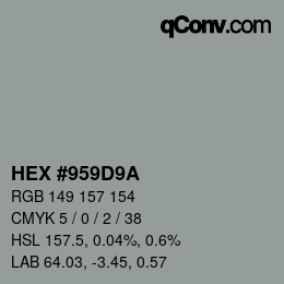 Color code: HEX #959D9A | qconv.com