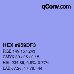 カラーコード: HEX #959DF3 | qconv.com