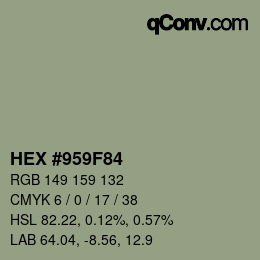 Color code: HEX #959F84 | qconv.com