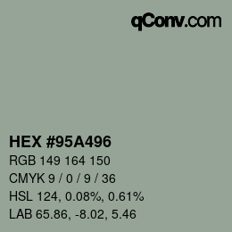 颜色代码: HEX #95A496 | qconv.com