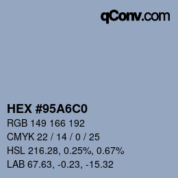 Color code: HEX #95A6C0 | qconv.com