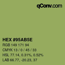 Código de color: HEX #95AB5E | qconv.com