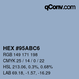 Color code: HEX #95ABC6 | qconv.com