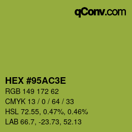 Color code: HEX #95AC3E | qconv.com