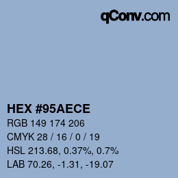 Color code: HEX #95AECE | qconv.com