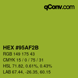 Color code: HEX #95AF2B | qconv.com